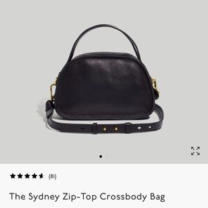 The Sydney Zip Top Crossbody Bag - Black
